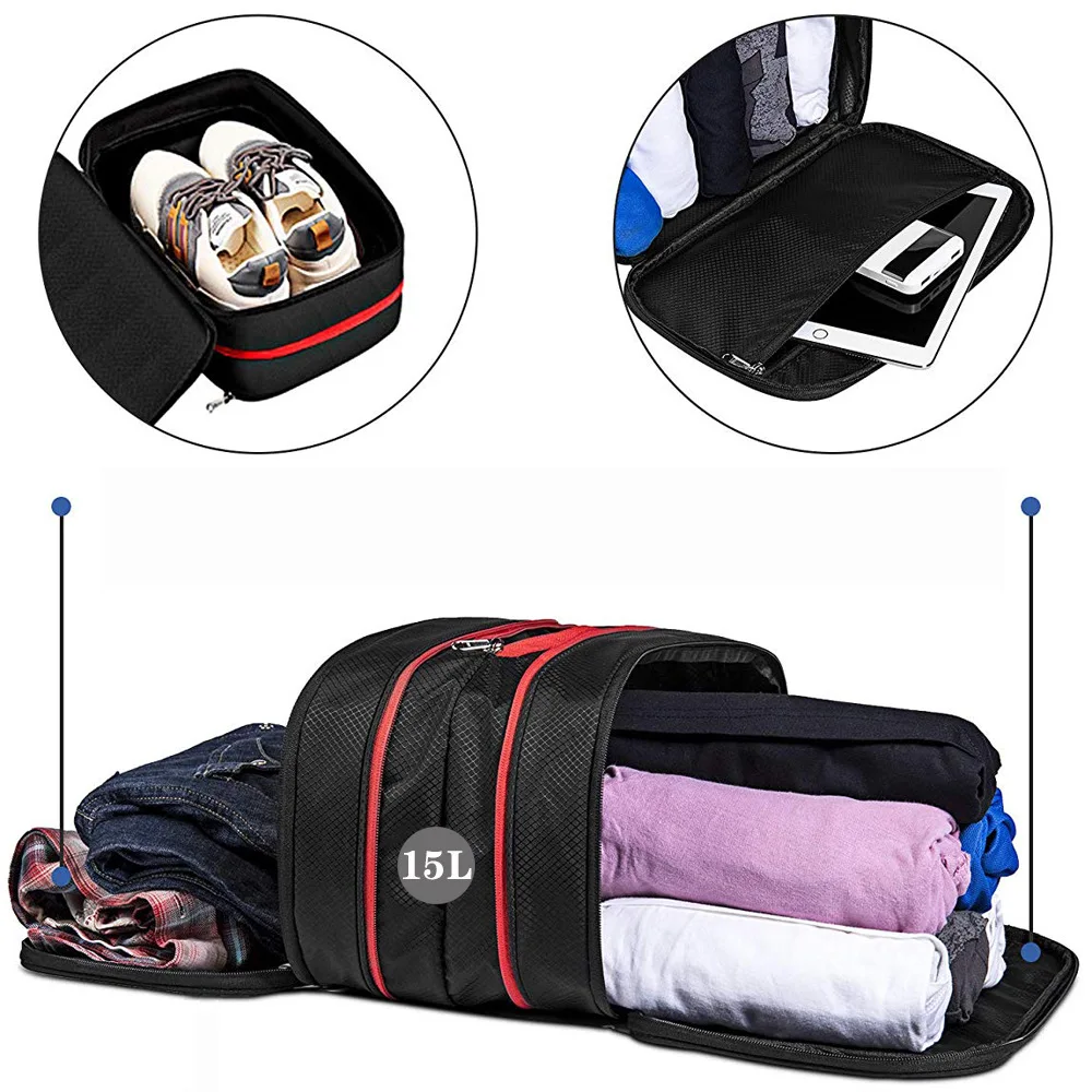 Travel Compression Packing Cubes Double Layer Portable Pouch Zipper Waterproof Storage Bags for Clothing Shoes Suitcases Bag