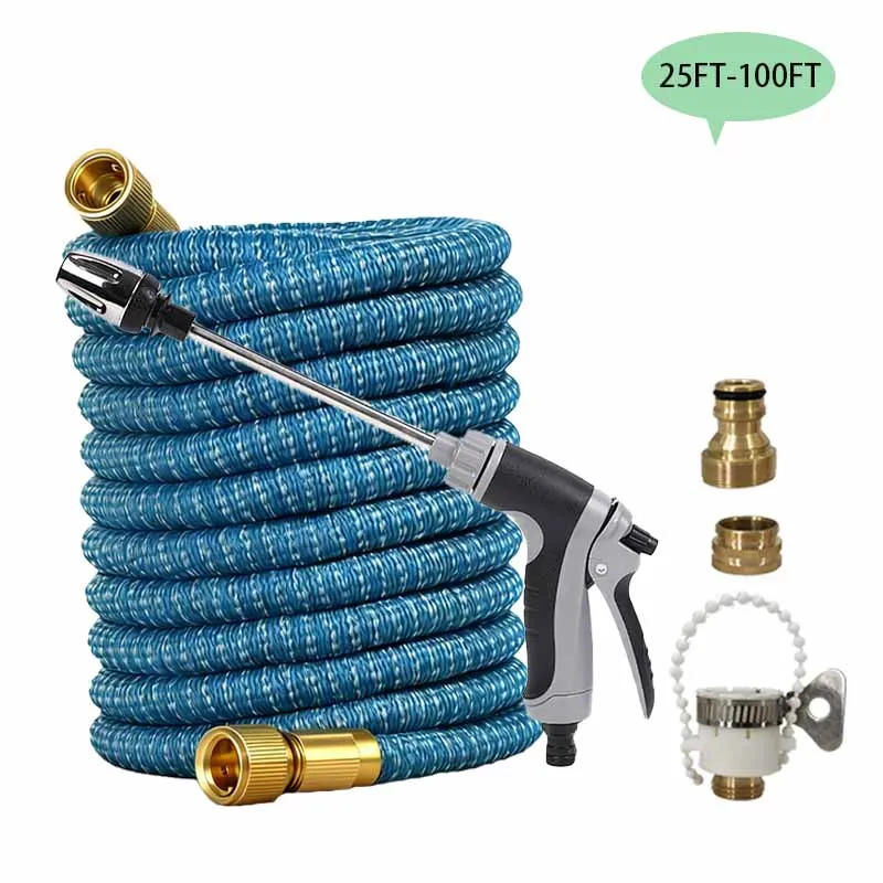 

Многофункциональный садовый шланг 25 футов-100 футов, бытовой автомойка, водяной пистолет высокого давления, бытовой инструмент для ухода за газоном, ирригационный инструмент для полива
