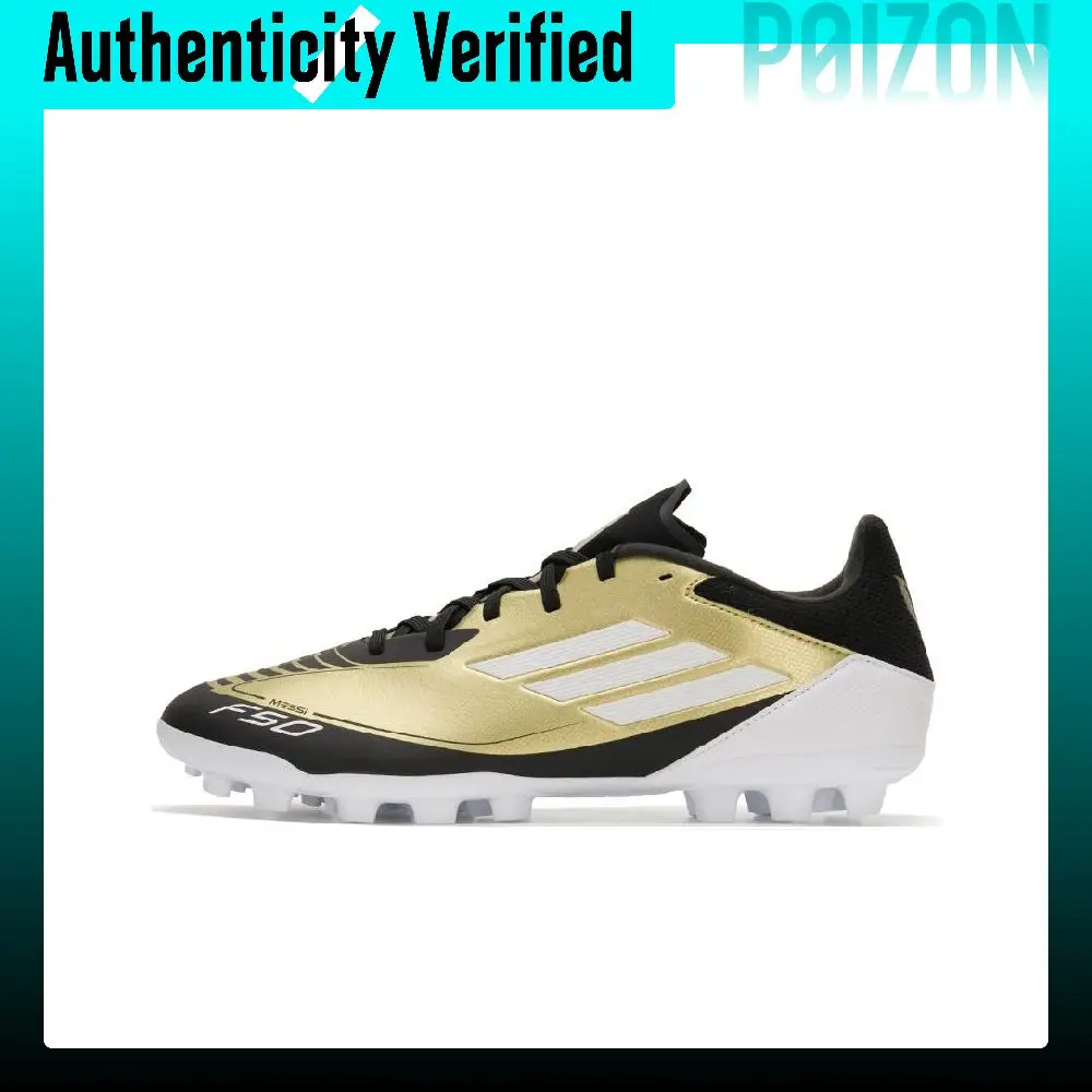 Adidas F50 League Artificial Turf PU, Textile, Synthetic Leather Soccer Shoes Unisex Black Gold JH9627