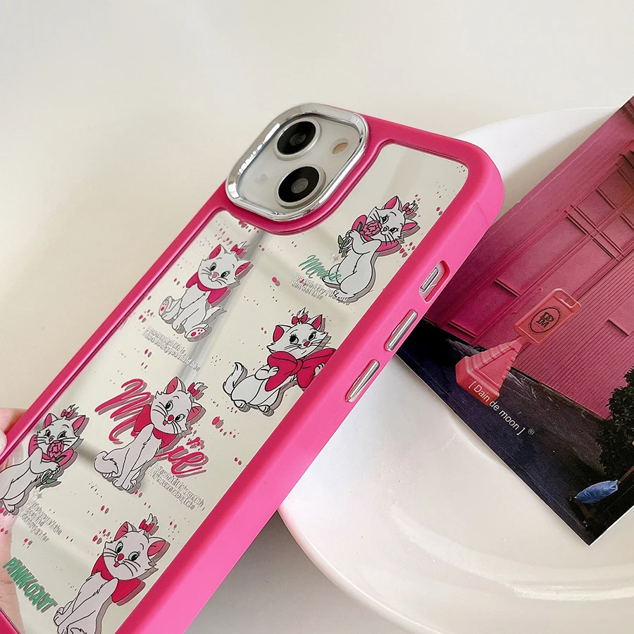 Cartoon cute wind rose red mirror multiple Mary Cat Apple phone case iPhone 14 13 12 11 Pro Max case