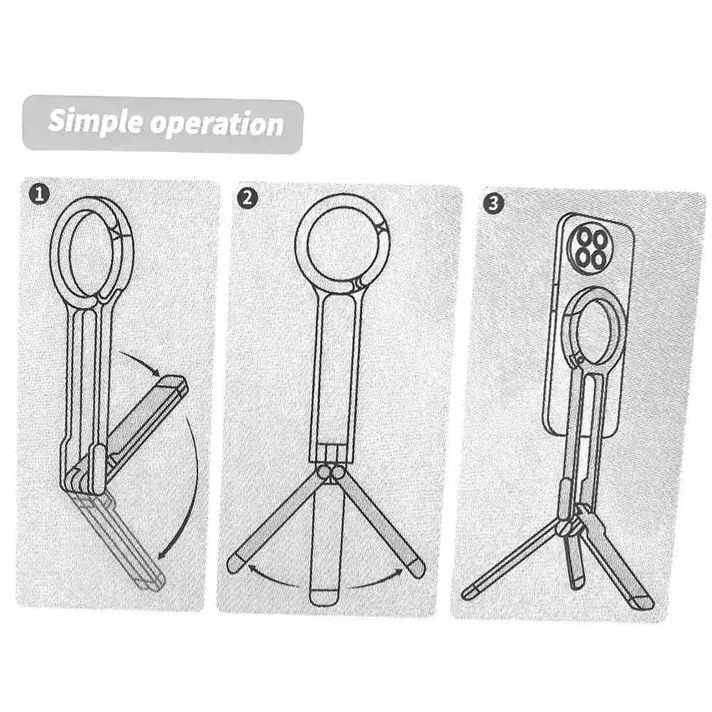 

Магнитный штатив для телефона с карабином, портативная двусторонняя подставка для телефона, настольное крепление, держатель для селфи для iPhone 15/14 ProMax
