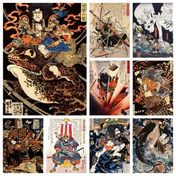 Diamond Art Painting Stitch 5D DIY Mosaic Vintage Poster Japanese Samurai Monster Embroidery Kits Bedroom Decoration Kids Gift