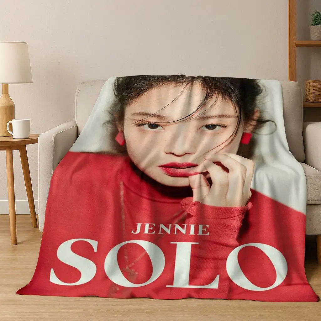 ثلاثية الأبعاد جيني كيم Kpop B-أسود الوردي المغني ستار الفانيلا بطانية لينة رمي بطانية للسرير غرفة نوم غرفة المعيشة السفر نزهة هدية #5