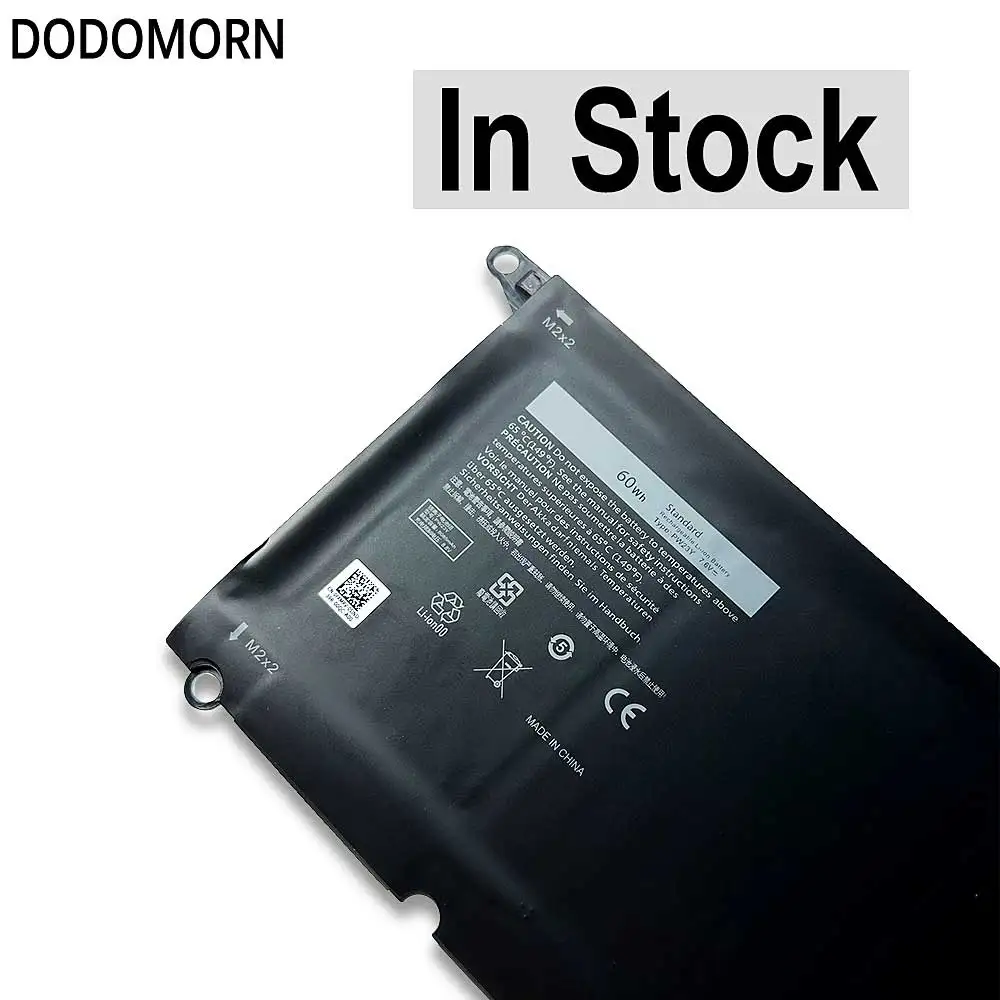 Dodomorn 100% แบตเตอรี่ PW23Y 7898mAh ใหม่คุณภาพสูงสำหรับ Dell XPS 13 9360ซีรีส์7.6V 60WH ในสต็อก gratis ongkir จัดส่งรวดเร็ว