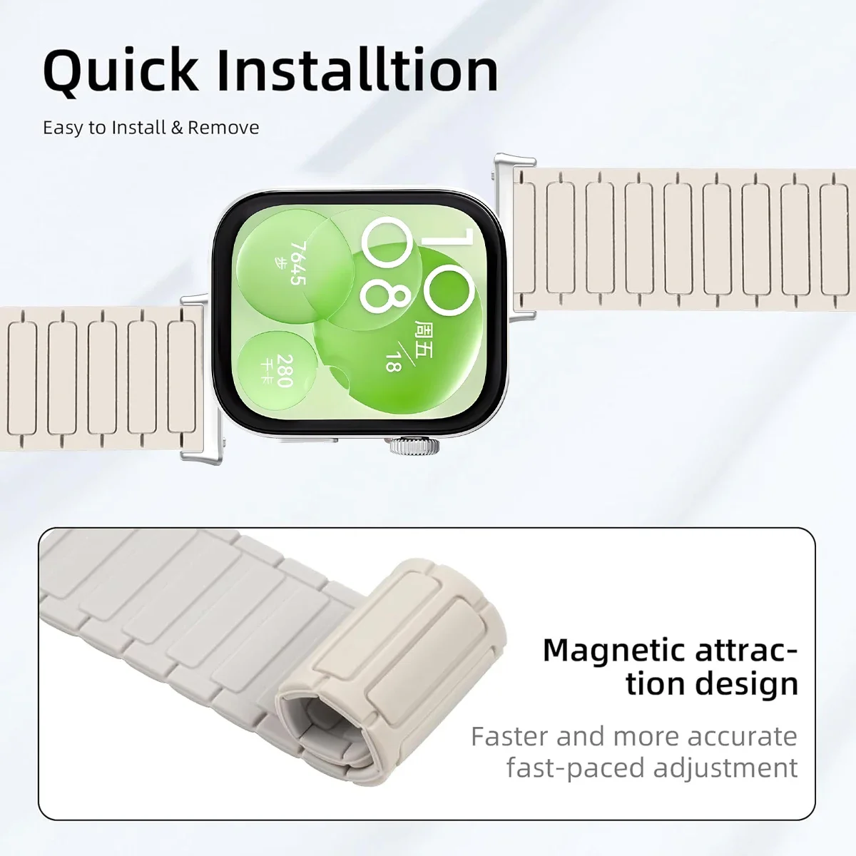 Magnetic Loop For Huawei Watch Fit 3 4 Strap Accessories Silicone Replacement belt Correa Bracelet for Huawei watch fit3 2 1Band