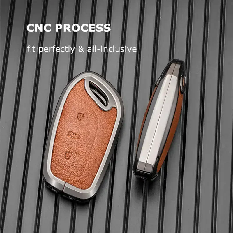 

Key Case Cover For MG ZS EV MG6 EZS HS EHS Leather Metal Holder Shell Car Accessories