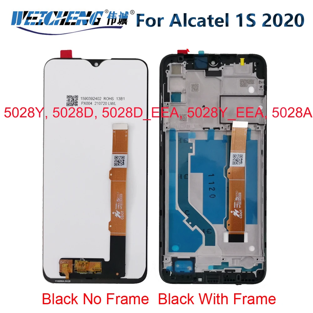 Original Tested LCD Display For Alcatel 1S 2020 OT5028 5028Y 5028D 5028A LCD Display Touch Screen Digitizer Assembly Replacement