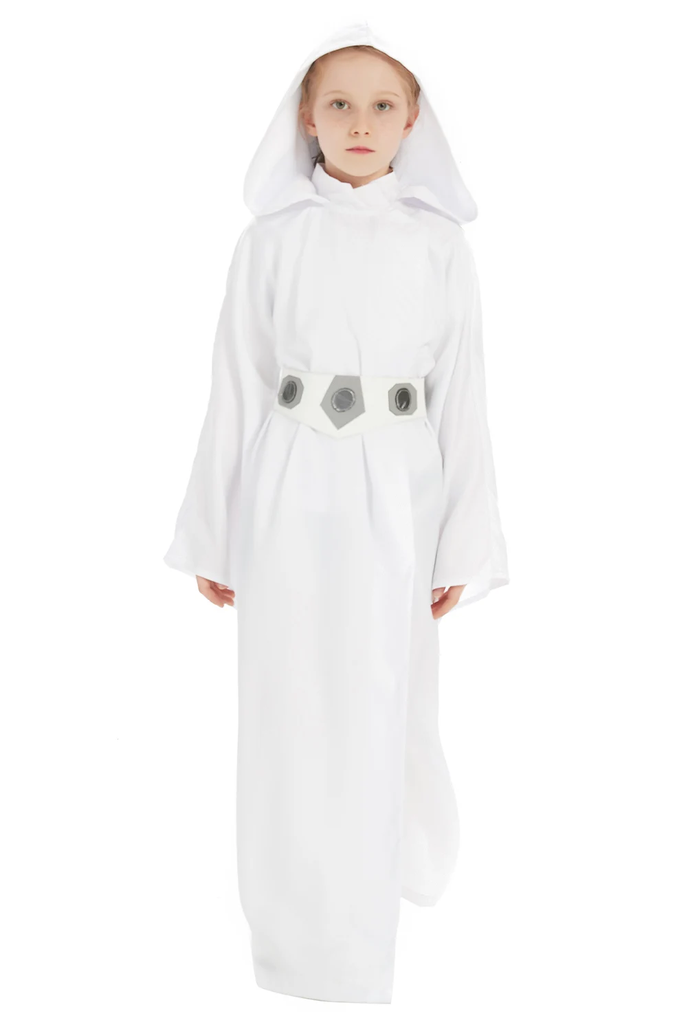 Vestido de princesa Leia para niños de Halloween, cinturón, disfraz de Cosplay para niñas, trajes con cinturón para niños, ropa para el escenario de Carnaval