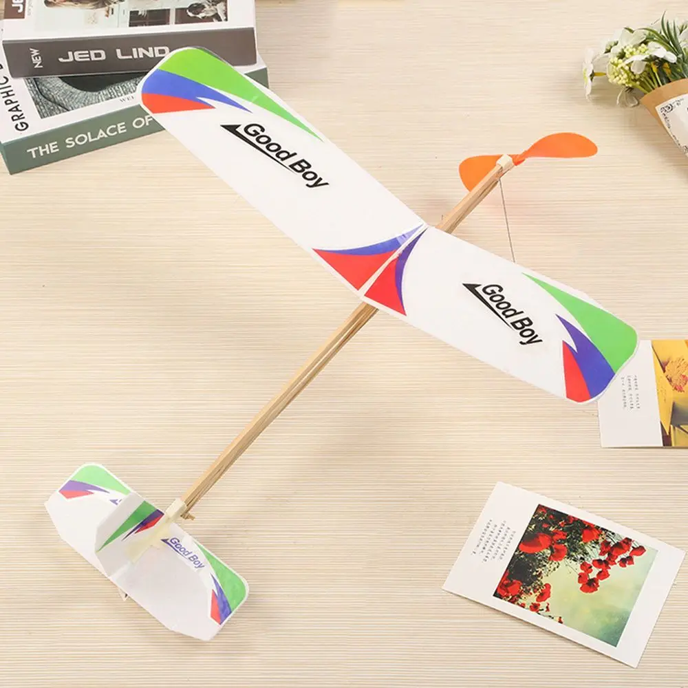 1pc Children Kids Gift Educational Toys for Students Airplane Model Foam Plane Aircraft Toy Flying Glider Rubber Bands Power