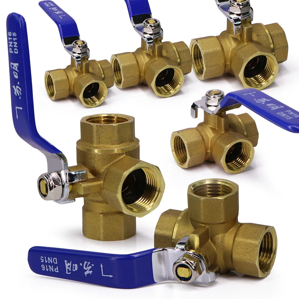 

1/4 "3/8" 1/2 "3/4" 1 "латунный тройник, адаптер шарового крана, полный порт/T-портовый/L-портовый многофункциональный переключатель для подключения воды, масла, воздуха, газа