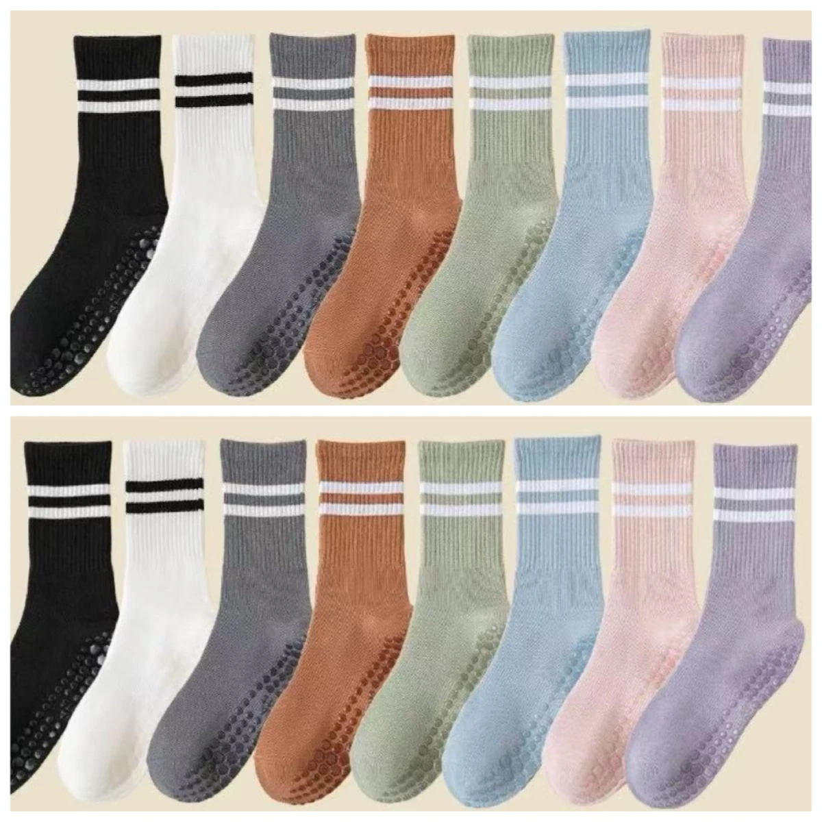 

1/4 пары носков для йоги, носки средней длины из чистого хлопка, противоскользящие силиконовые носки для фитнеса в помещении, пилатеса, женские спортивные носки оптом