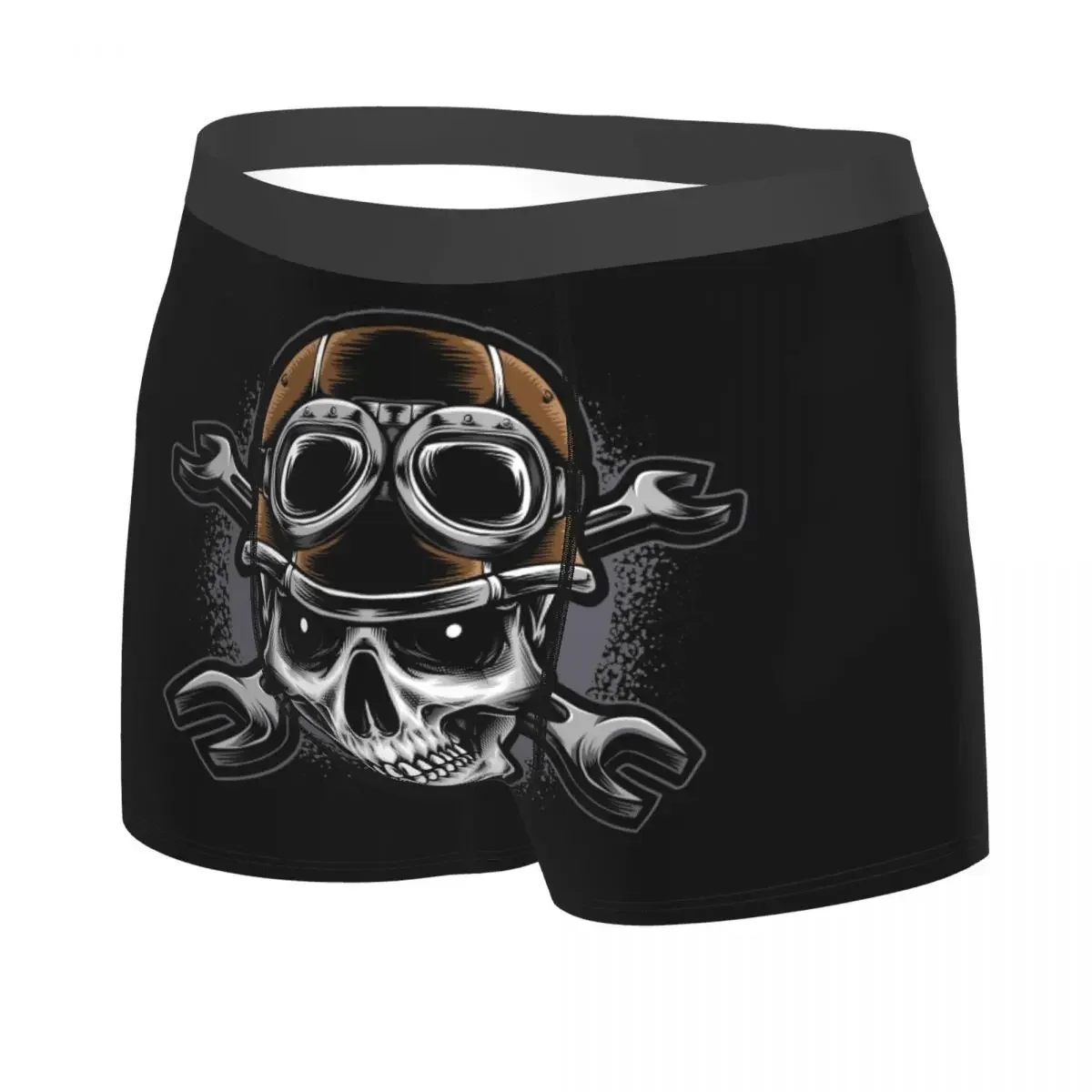 Custom Male Cool Scuba Skull Dive Diver Underwear Boxer Briefs Stretch Shorts Panties Underpants