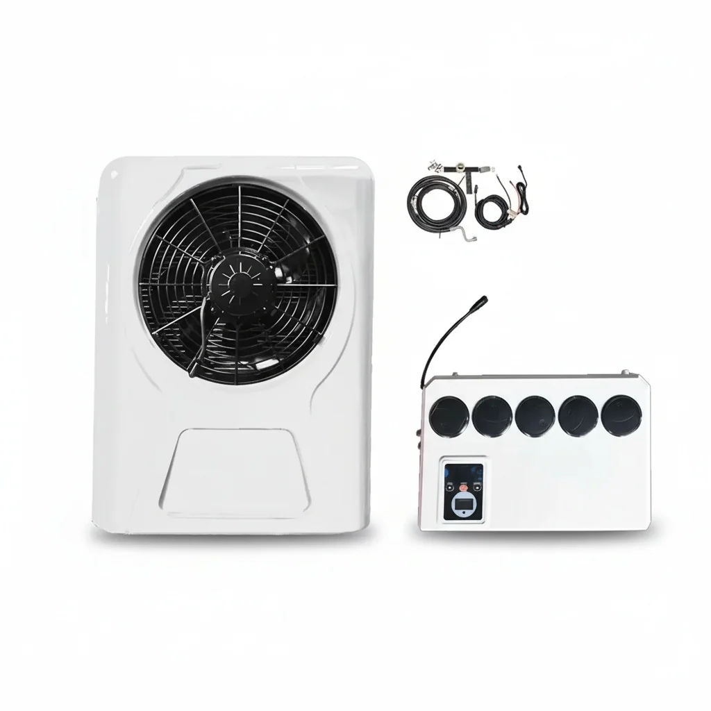 Parking Air Conditioner, 12V 24V 10000 BTU Mini Split AC, R-134a Electrical Compressor, for Trucks RVs Excavators Heavy Duty