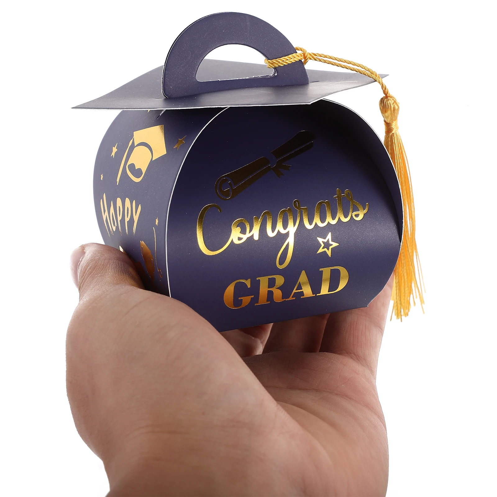 

50pcs Cap Candy Party Favors Graduation Hat With Tassel Gift Packaging Box Paper Candy Boxes Graduation Party Decorations Favor