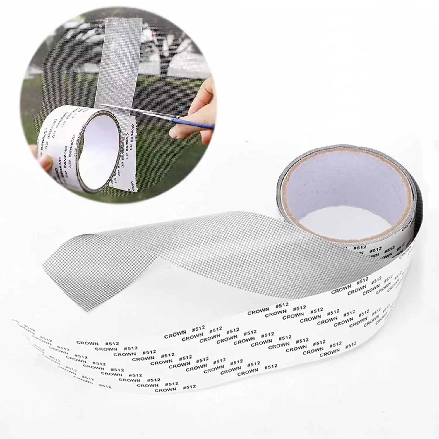 Window Screen Repair Tape, Screen Rrepair Kit for Windows Doors Screen Strong Adhesive Fiberglass Screen Mesh Tape 2inx15ft Wate