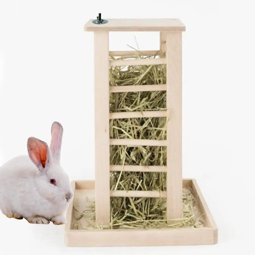 

Wooden Rabbit Hay Feeder, Guinea Pig Hay Rack, Grass Stand Hay Holder Bunny Hay