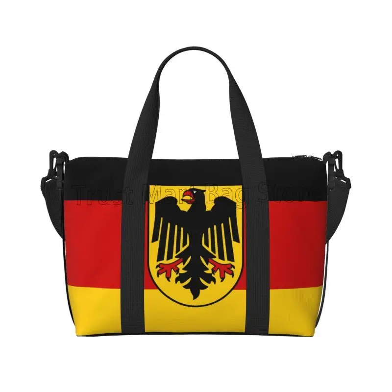 Tas Duffle perjalanan motif bendera negara Jerman tas Tote bagasi perjalanan Overnight tas Weekender ringan tahan air untuk pria wanita