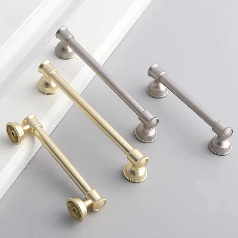 Brushed Finish Zinc Alloy Cabinet Handles Hole Center 96/128mm Furniture Drawer Door Pulls Kitchen Hardware Accessories