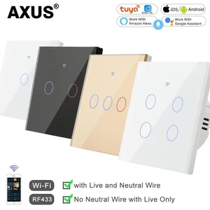 1/2/3/4 Gang EU WiFi RF 433MHz Lampu Dinding Sentuh Nirkabel Pintar dengan Tombol Sakelar 220V tanpa Tuya Alexa Google EU Netral 12 sakelar dinding homekit penjualan terbaik - №