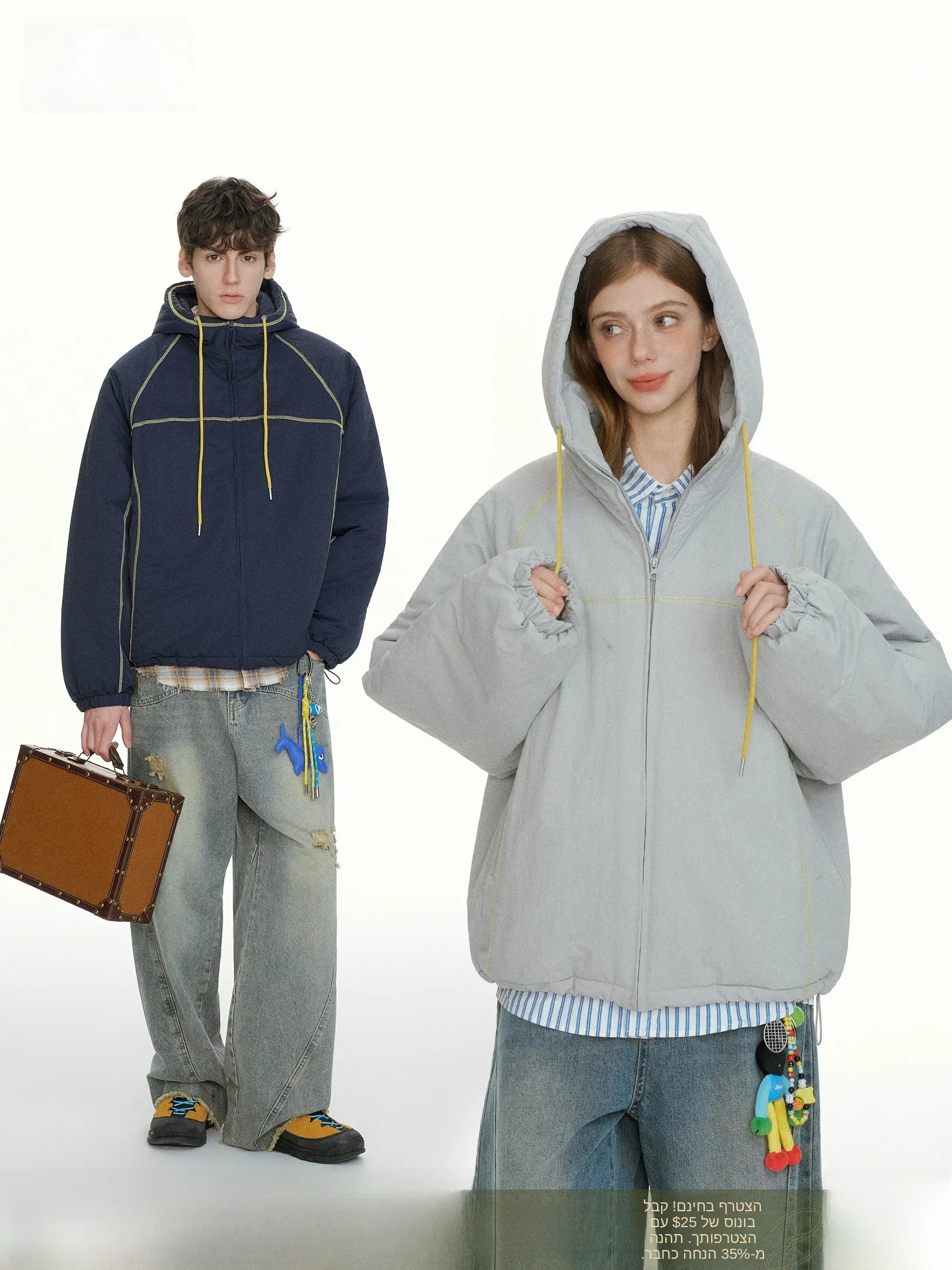 

Beetle Town HUSSA Color Blo Spor Hooded Cotton Jaet Women's Autumn Winter Thiened Warm Cotton Coat Outerwear