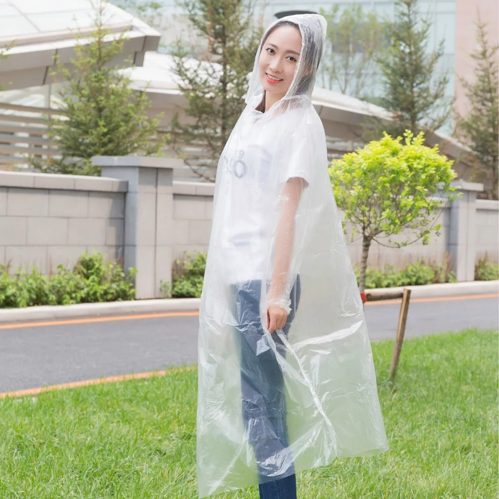 5-50pcs Disposable Waterproof Raincoats Outdoor Hiking Mountain Travel Emergency Transparent Portable Adult Poncho Rain