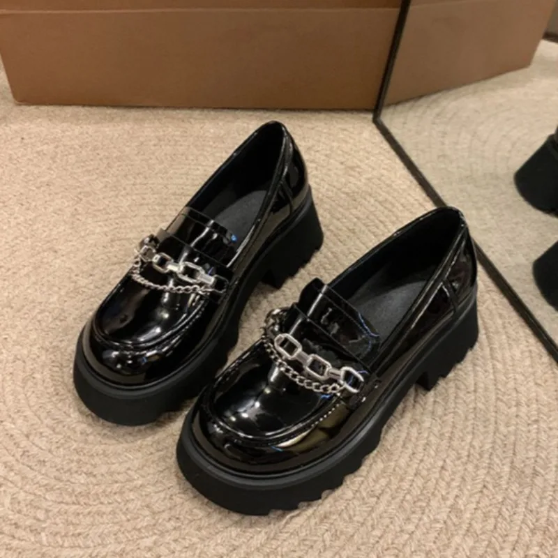 

New Women's Shoes Fashion Britain Platform Loafers for Woman Exquisite Genuine Leather Casual Shoes Designer Shoes Zapatos Mujer