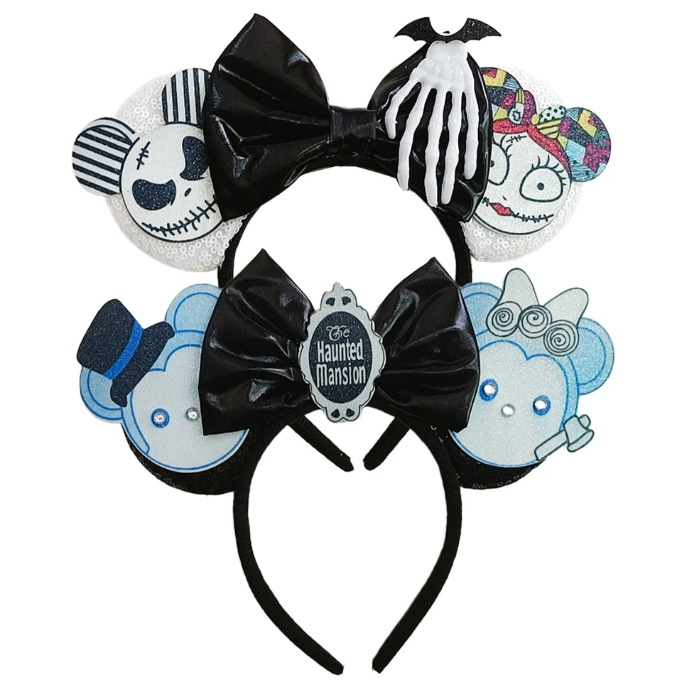 Kids Girls Halloween Skull Mickey Mouse Costume Hair Headband for Cosplay NEW Nightmare Before Christmas Mickey Mouse Ears Headband  main image 4