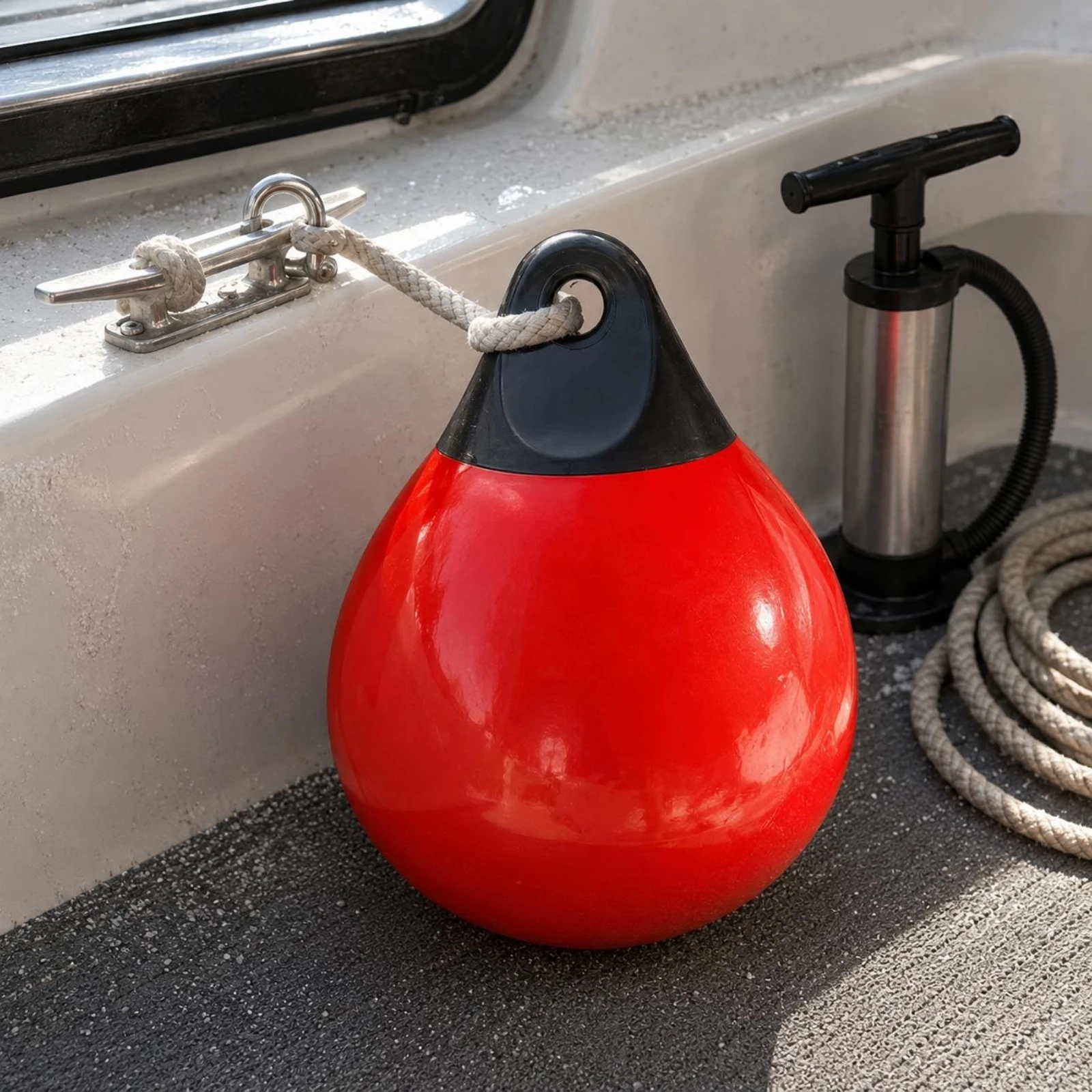 

Inflatable Buoy Black Top PVC Buoy Outdoor Water Swim Buoy Simple Design Lightweight