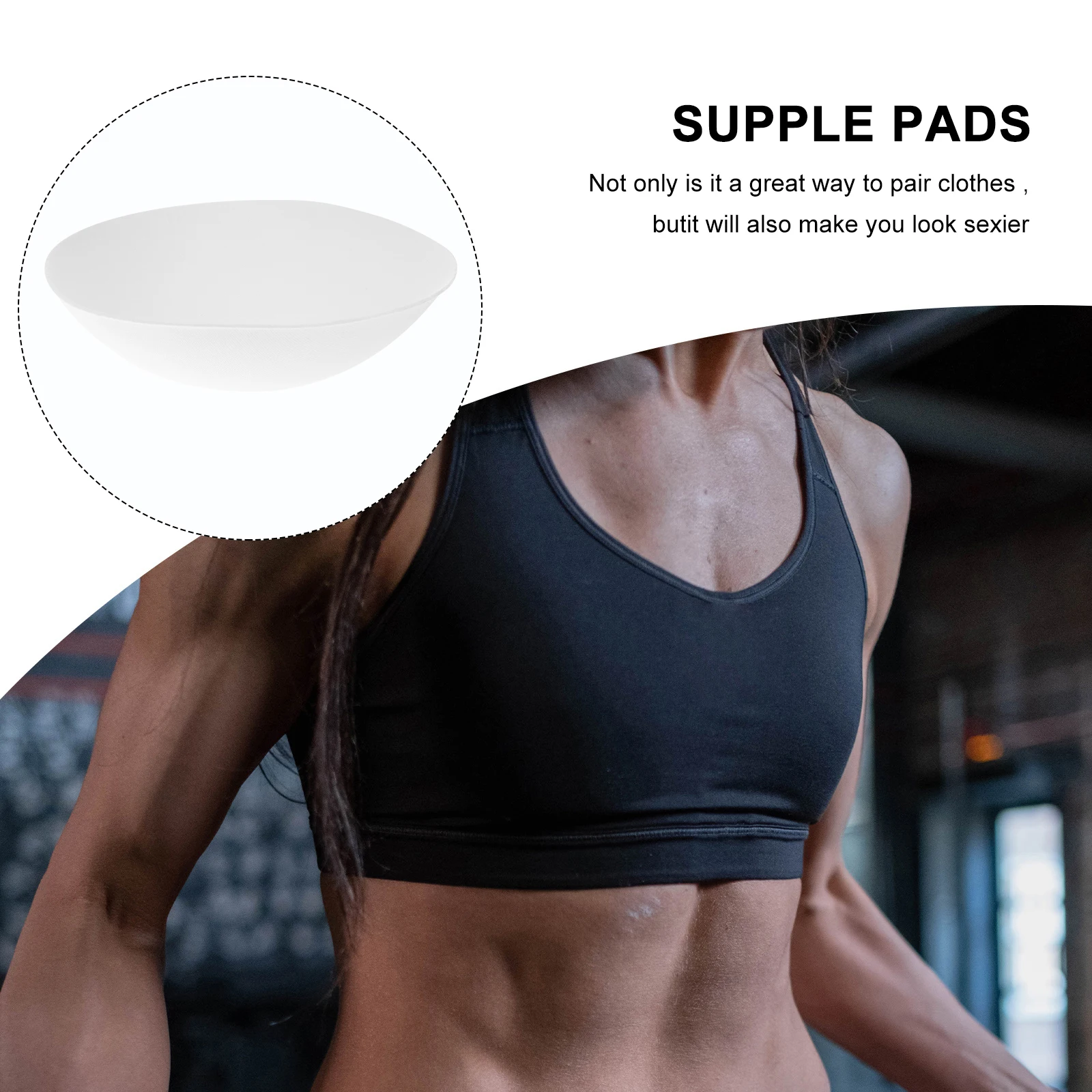 

5 Pairs XL White Round Bra Inserts Swimsuit Lining Reusable Polyester Chest Padding Sports Bra Pads Enhancement Lingerie