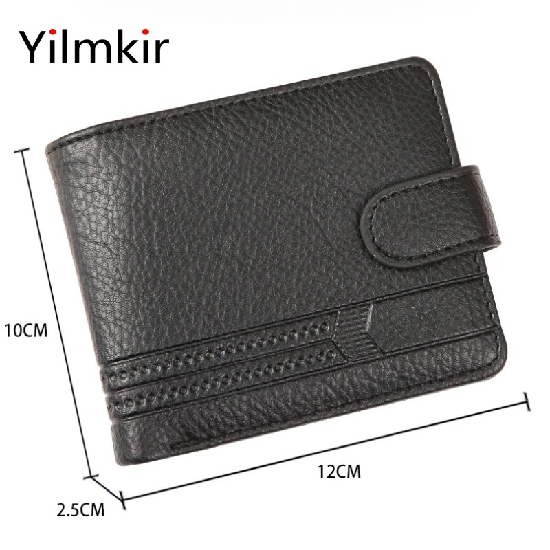 PU Leather Men's Short Wallet Multi Functional Zipper Buckle Men's Purse Business Short Multi Card Slot Moneybag image 3