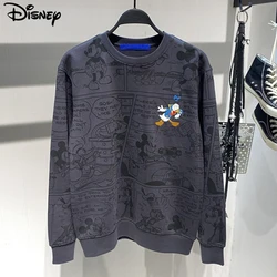 Disney 2022 New Arrival Fashion Autumn Cotton Loose O-neck Casual Cartoon Mickey Mouse Donald Duck Print Long Sleeve Sweatshirt