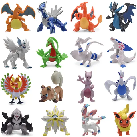 Efsanevi Pokemon Figürleri Modeli Arceus Dialga Groudon Kyogre PVC Aksiyon Oyuncak Solgaleo Charizard Sylveon Monte Oyun Bebek Hediye
