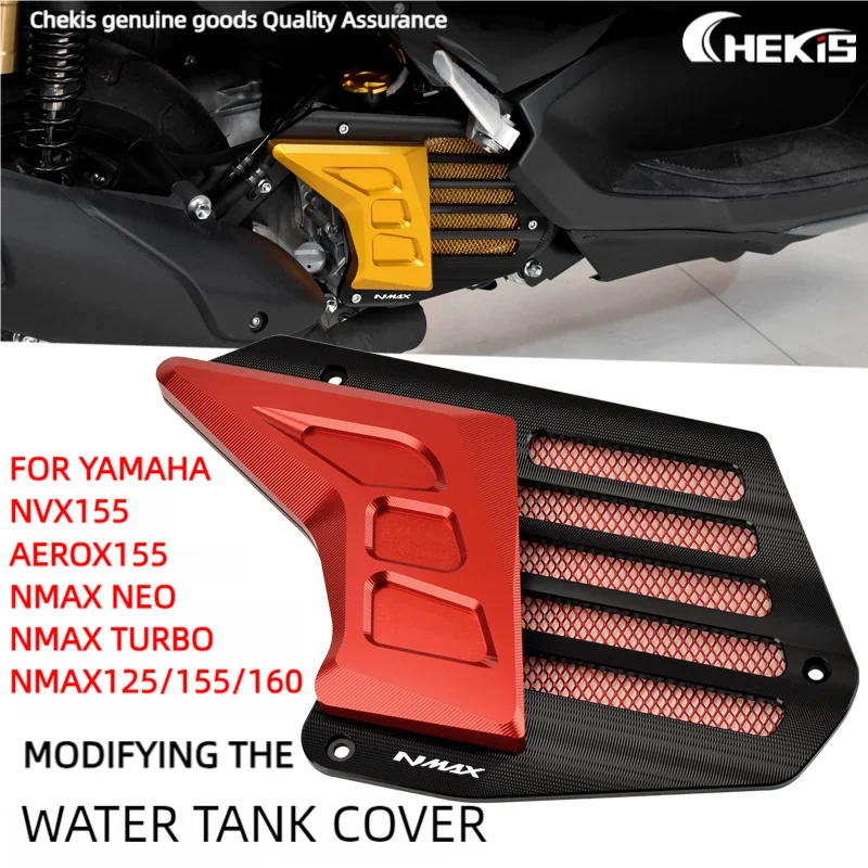 Chekis Nadaje się do Yamaha Nmax125/155/160 Nmax Turbo Neo Nvx155 Aerox Zmodyfikowany aluminiowy zbiornik na wodę Pokrywa chłodząca Akcesoria Pokrywa ochronna zbiornika na wodę