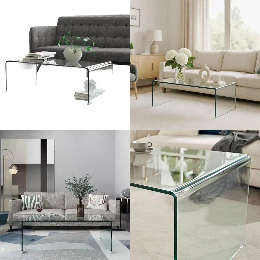 

Современный журнальный столик из прозрачного закаленного стекла, толщина 0,47, гладкая центральная часть гостиной