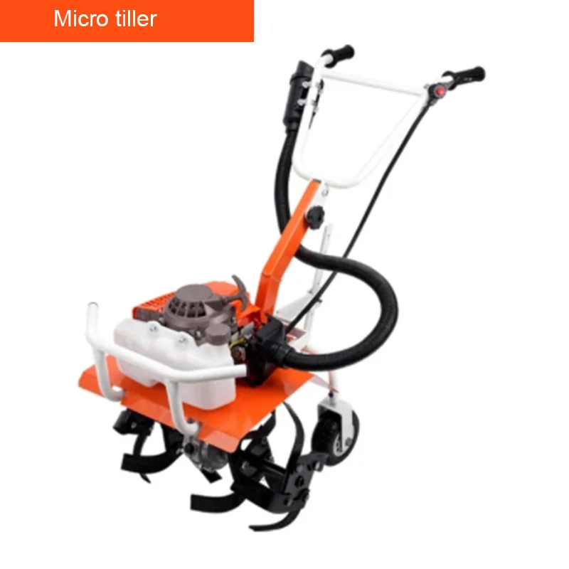 Gasoline  Micro Tiller High Power Rotary Tiller Multifunctional Cultivator Weeding Ditching Loosening Soil Plowing