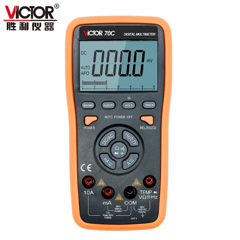 RUOSHUI 70C Digital Multimeter 6000 Counts Auto Range Meter LCD Display 20MHz Fuse 1000V Ture RMS Professional Tester Voltmeter