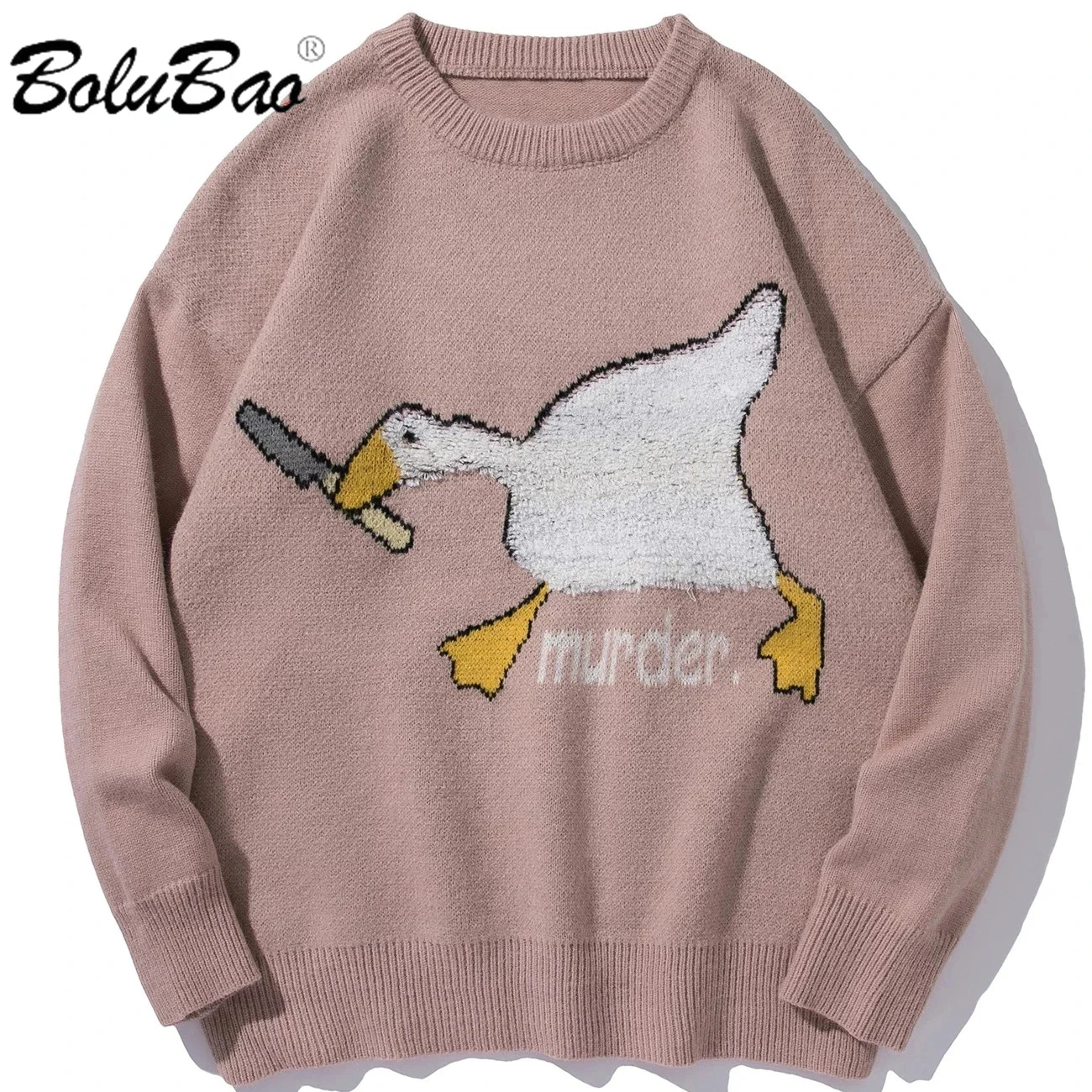 

BOLUBAO 2024 Casual Sweater Men's New Product Design Trend Slim Fashion Anime Top High-Quality Hot Selling Sweater Men