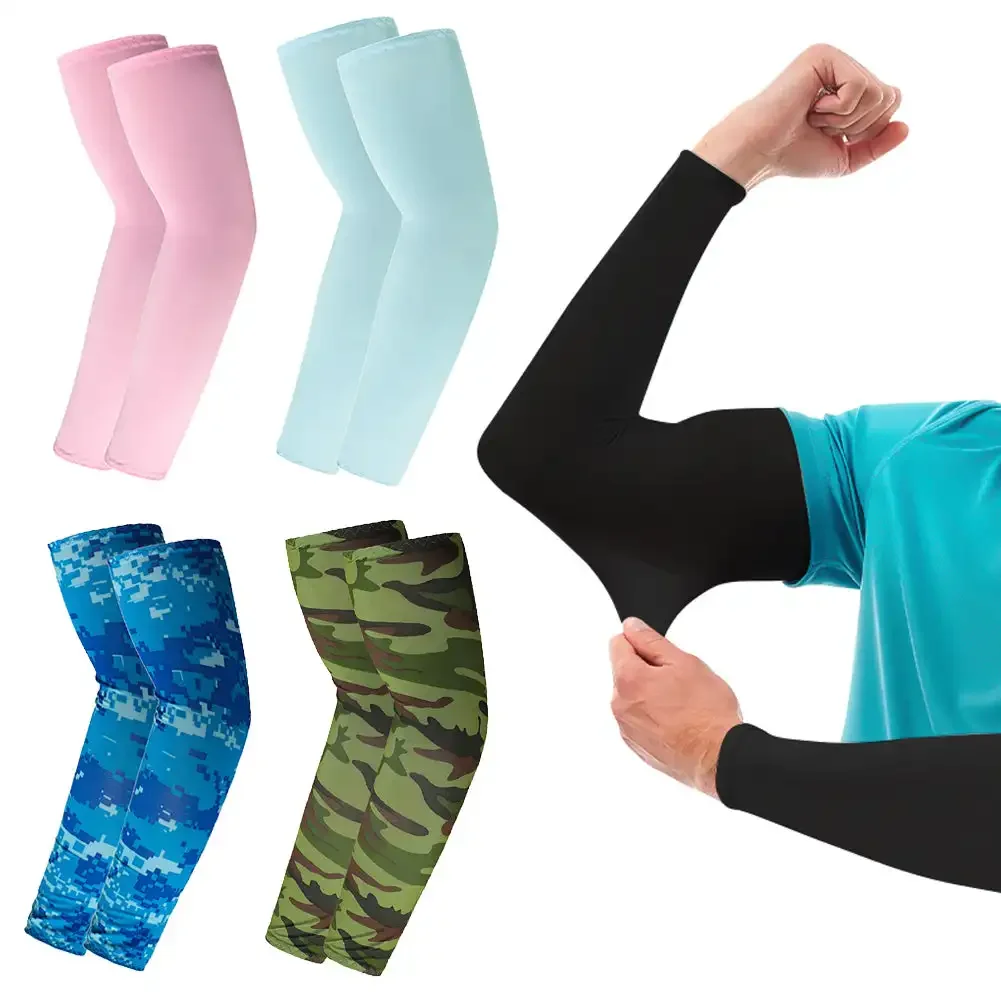 1 Paar Arm Mouwen Zomer Zon Uv Bescherming Ijs Cool Fietsen Vissen Klimmen Rijden Arm Cover Warmers Voor Mannen Vrouwen