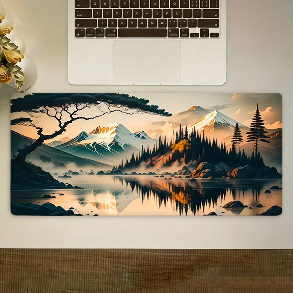 Snow Mountain Scenery Large Mouse Pad - Anti-slip, with vivid mountain scenery design alfombrillas para escritorio