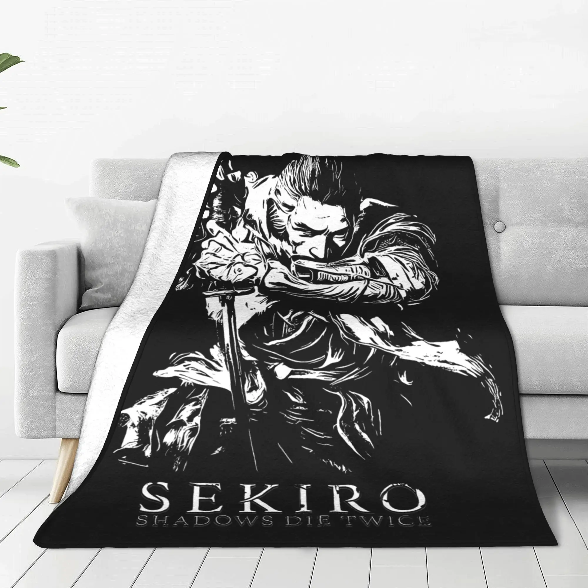 

Sekiro Shadows Die Dark Souls Flannel Blanket Game Novelty Throw Blankets for Sofa Bedding Lounge 125*100cm Plush Thin Quilt