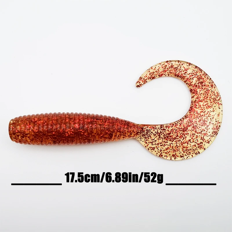 3 Stück Angelköder, weicher Kunstköder, 17,5 cm/6,89 Zoll/52 g, weiche Angelausrüstung – Detail 4