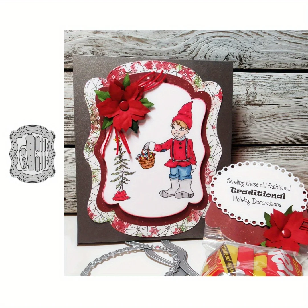 2025 Neuankömmling Etikettenrahmen Metall-Stanzformen für DIY Scrapbooking, Kartenherstellung, Schablonen, Prägung, Handwerk, Dekoration