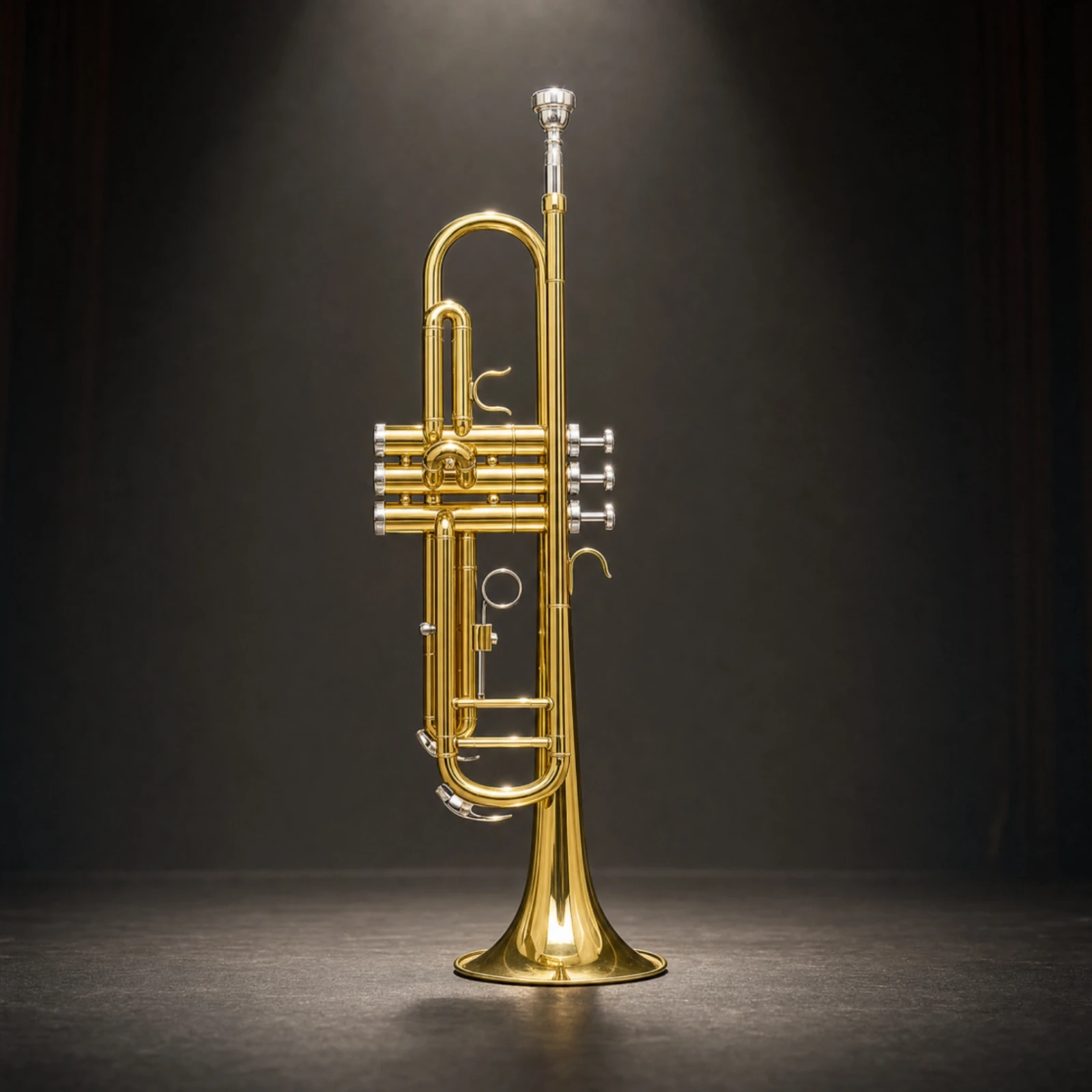 B-Flat Trumpet Polished B Flat Trumpet Brass Instrument Projecting Compact for Beginners, Practice, School Bands