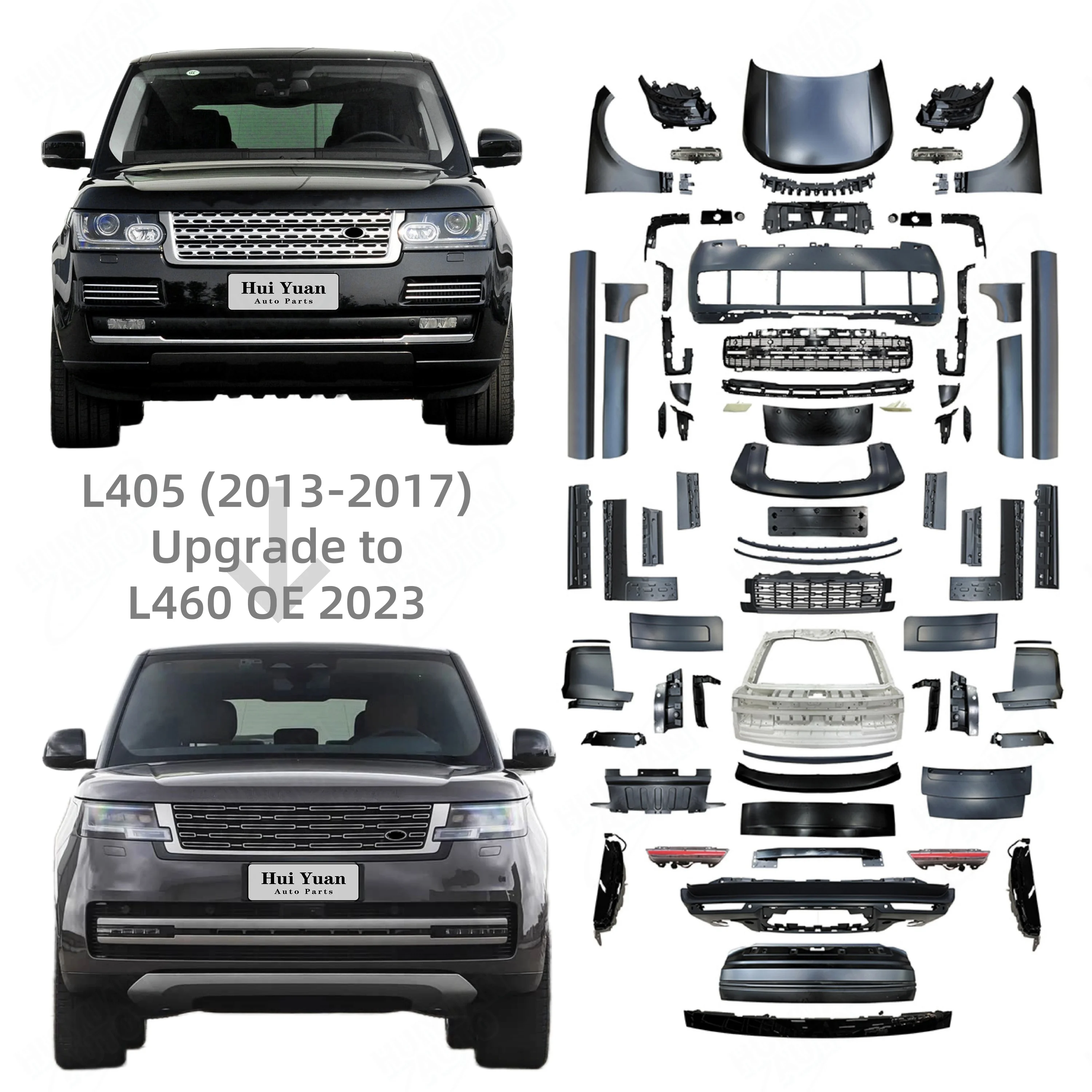 

L405 to L460 Body Kit for Range Rover Vogue 2012-2017 Modified 2023 2024 OE Car Bumper Hood Diffuser Fender Trunk Lid Headlight