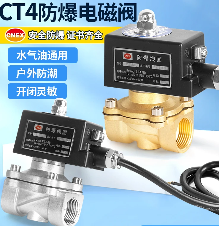 Normally Closed Explosion-proof Solenoid Valve Mine Water  Air Valve Pipeline Control Switch Valve Dn15 50127v220v24v