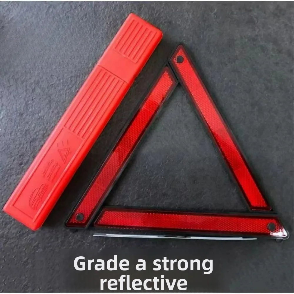 

Sturdy Car Reflective Warning Triangle - Foldable Vehicle Emergency Hazard Sign for Parking Breakdown Roadside Safety Kit