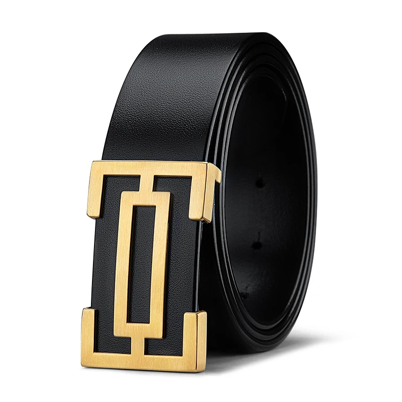Genuine Leather Belts For Men Designer High Quality Mens Belt Brand Buckle H Stainless Steel Vegetable Tanned Leather Belt