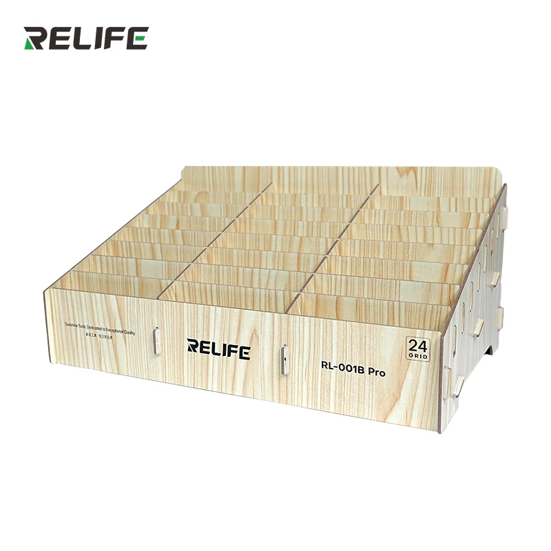 RELIFE RL-001B Pro Mobile Phone Storage Box Office Classroom 24 Grid Placement Rack Wooden Multi-grid Storage Box