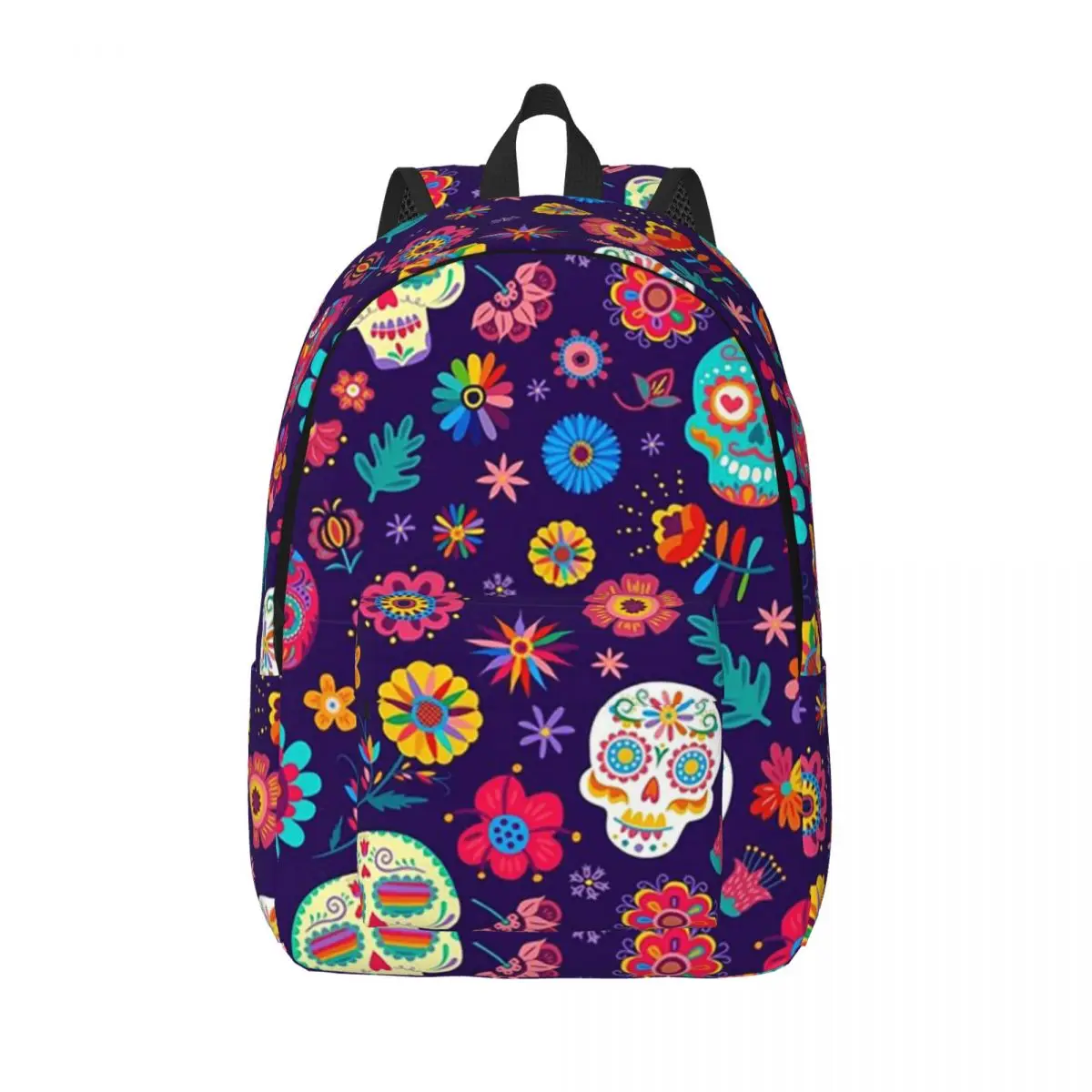 

Красочные рюкзаки с цветочным рисунком черепа «День мертвых», сумка для книг для мальчиков и девочек, дорожный рюкзак, школьные сумки для студентов