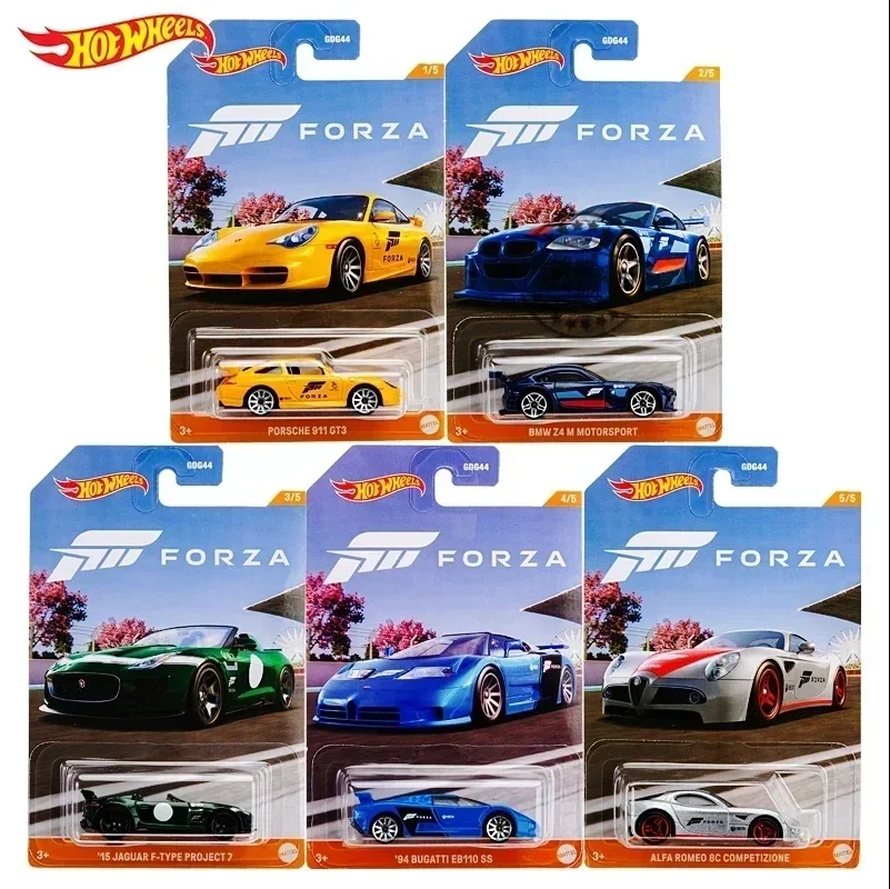 Original Hot Wheels Car Forza 1/64 Boys Toys for Children Diecast Kids Porsche 911 GT3 BMW Motosport Jaguar Metal Model Gift